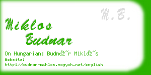 miklos budnar business card